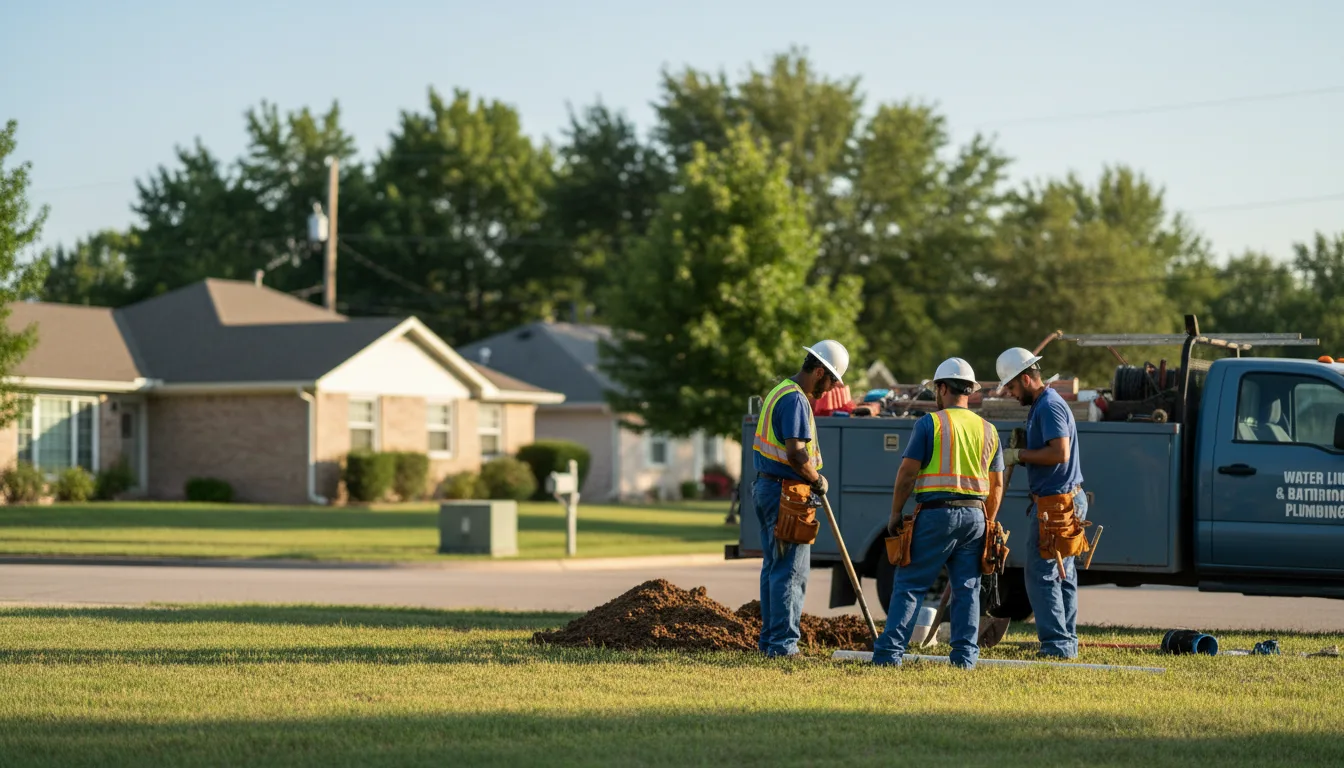 Residential water line and bathroom plumbing service in Clarkson, KY